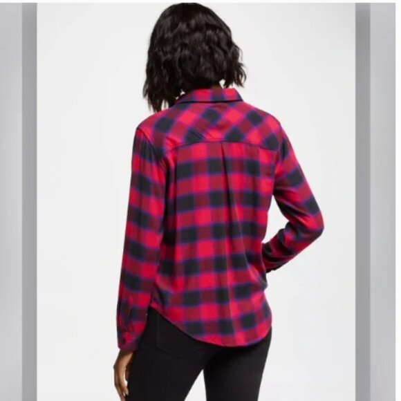 Rails Milo Plaid Flannel in Black and Cherry Violet Size Medium - Picture 12 of 12